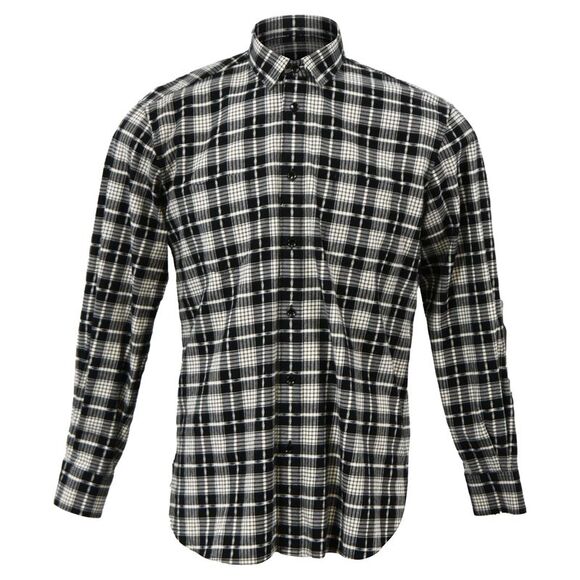 Saint Laurent Paris Checked Shirt in Black Cotton
